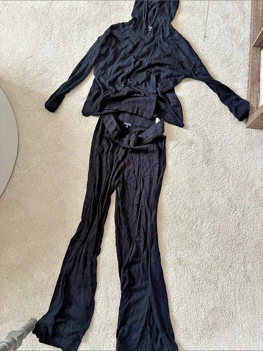 Splendid Black Wide Leg Sweatsuit Size Small
